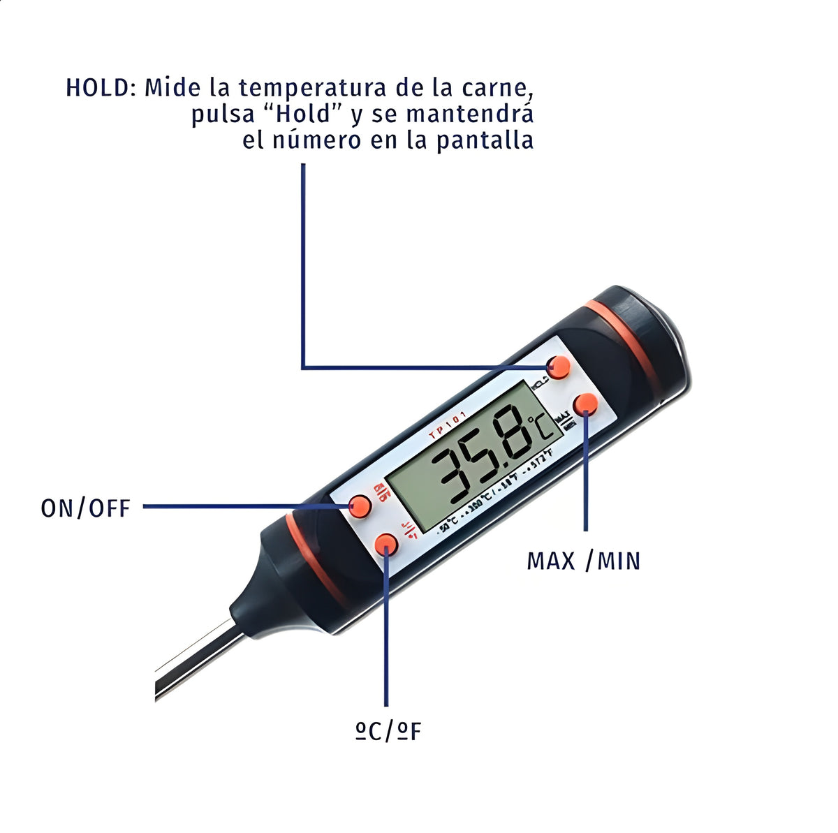 Termometro para comida – Detalle de calidad y acabado – NQLN Store