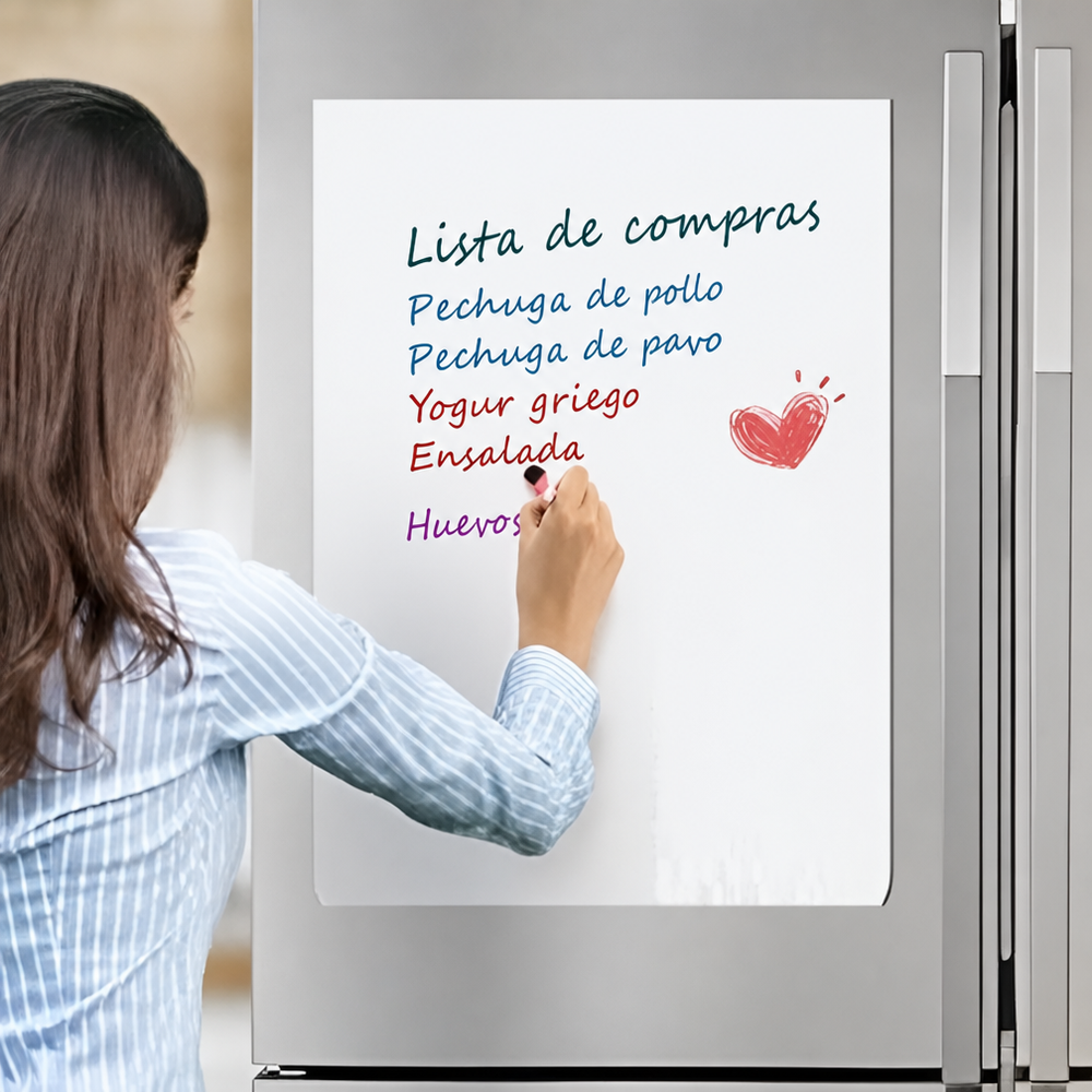 Calendario y pizarra blanca magnetica para nevera