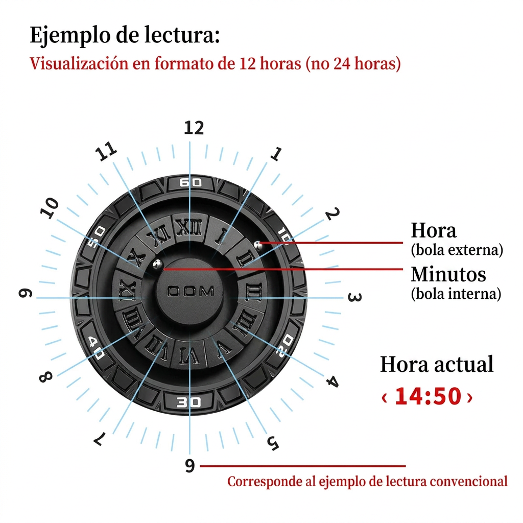 Reloj analógico con cuentas magnéticas