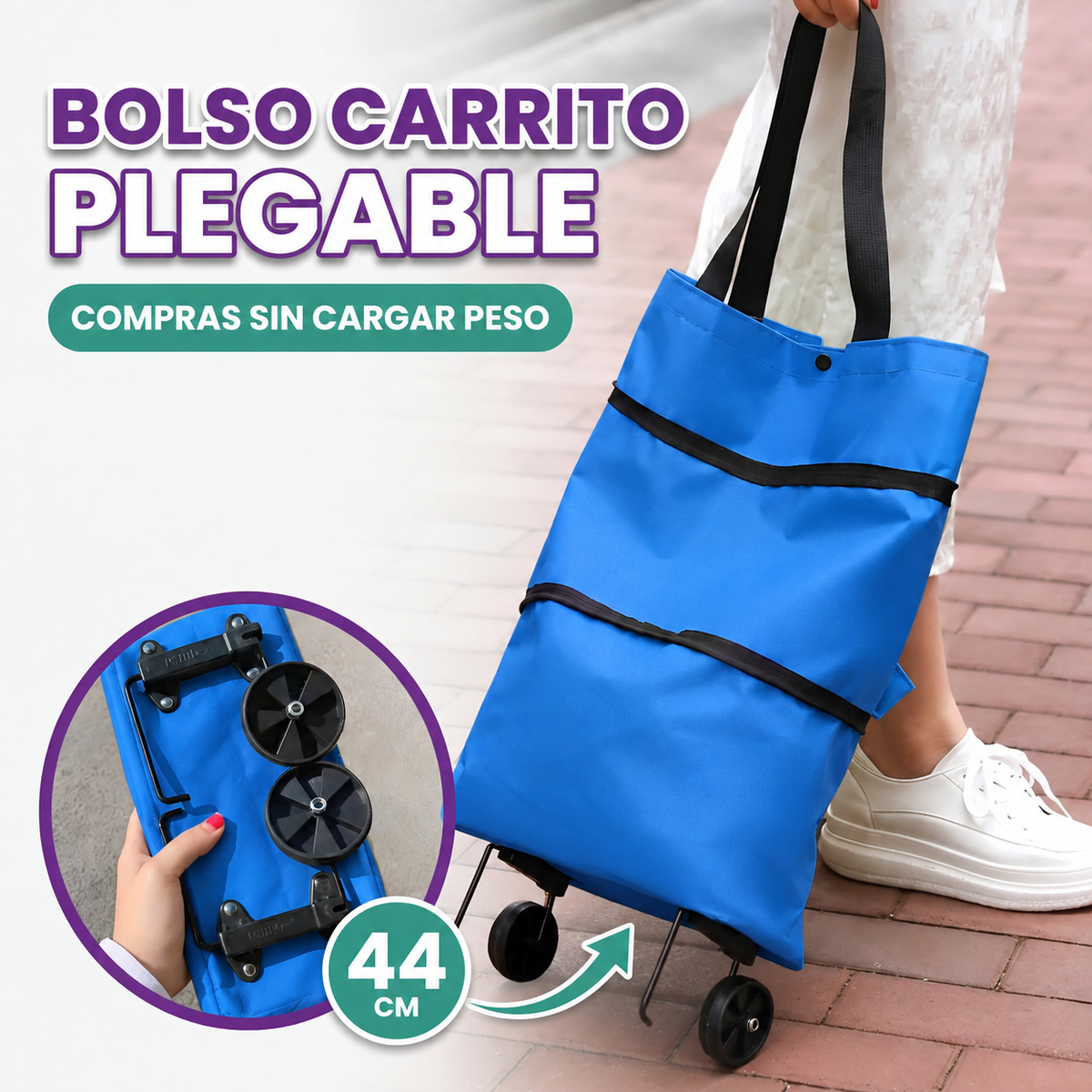 Bolso carrito plegable para compras de supermercado