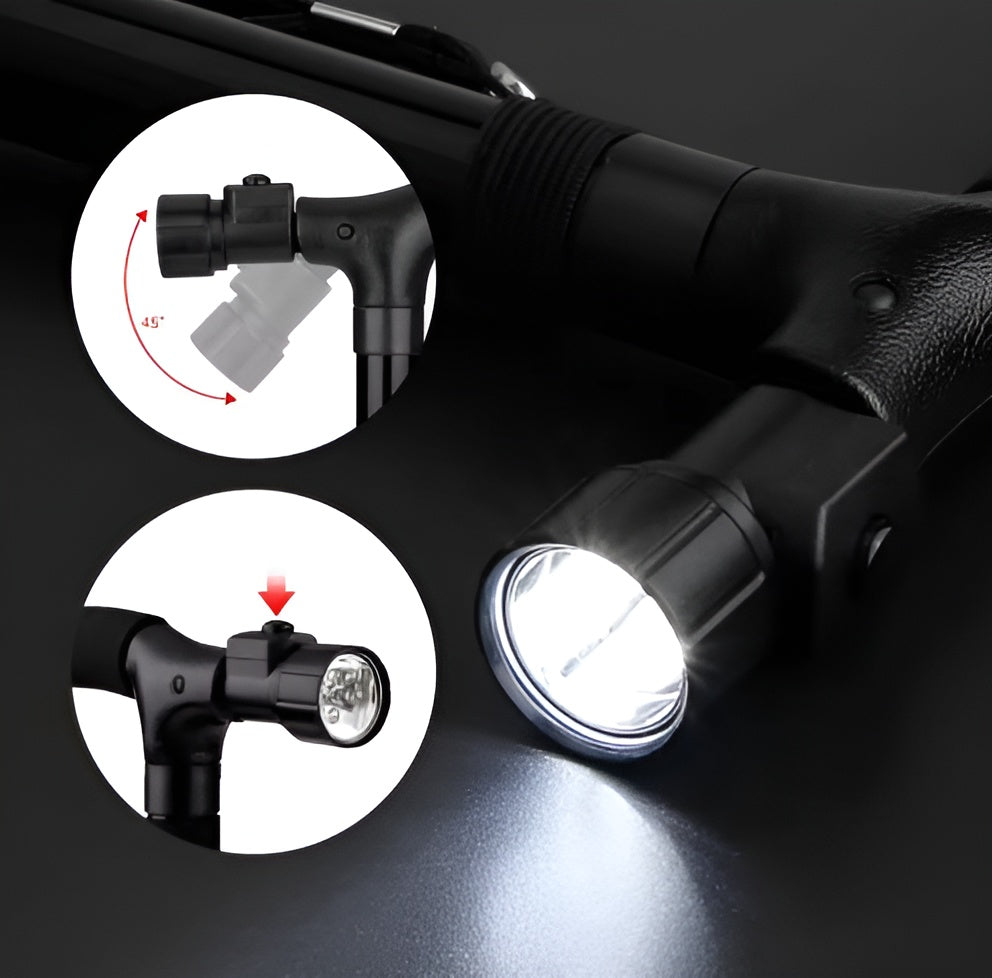 Baston plegable portatil con linterna