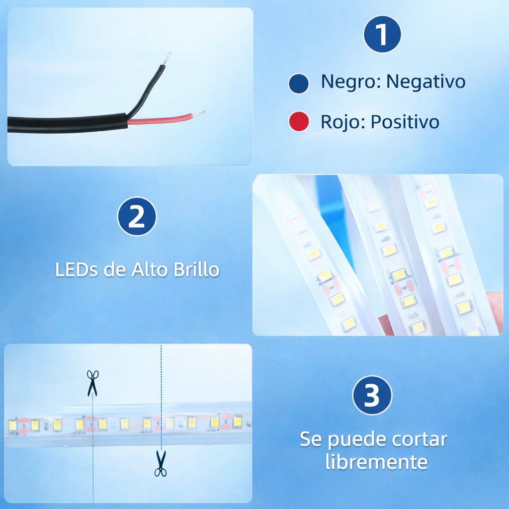 Tiras de luz LED blanca para carro