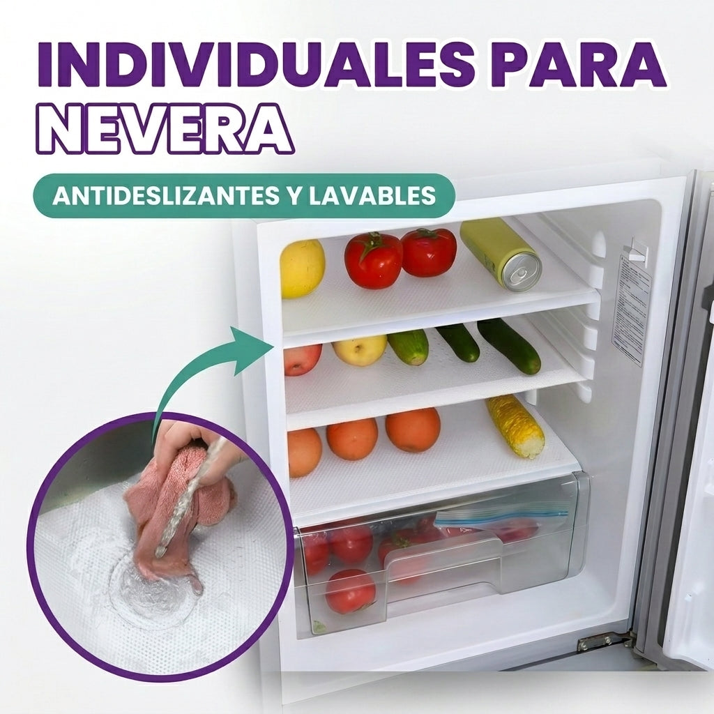 Individuales antideslizantes multiusos para nevera (pack de 4)
