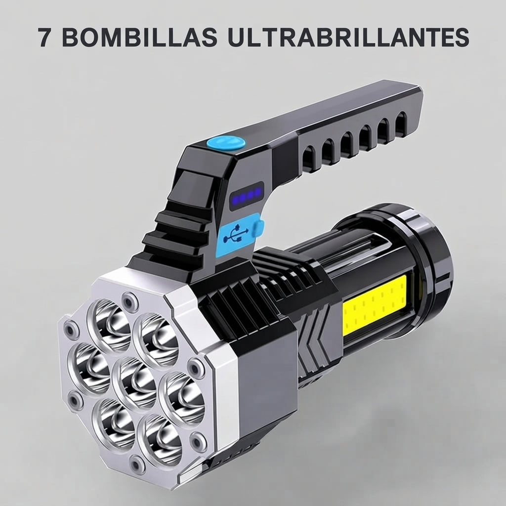 Linternas fuertes de 7 LED recargable por USB