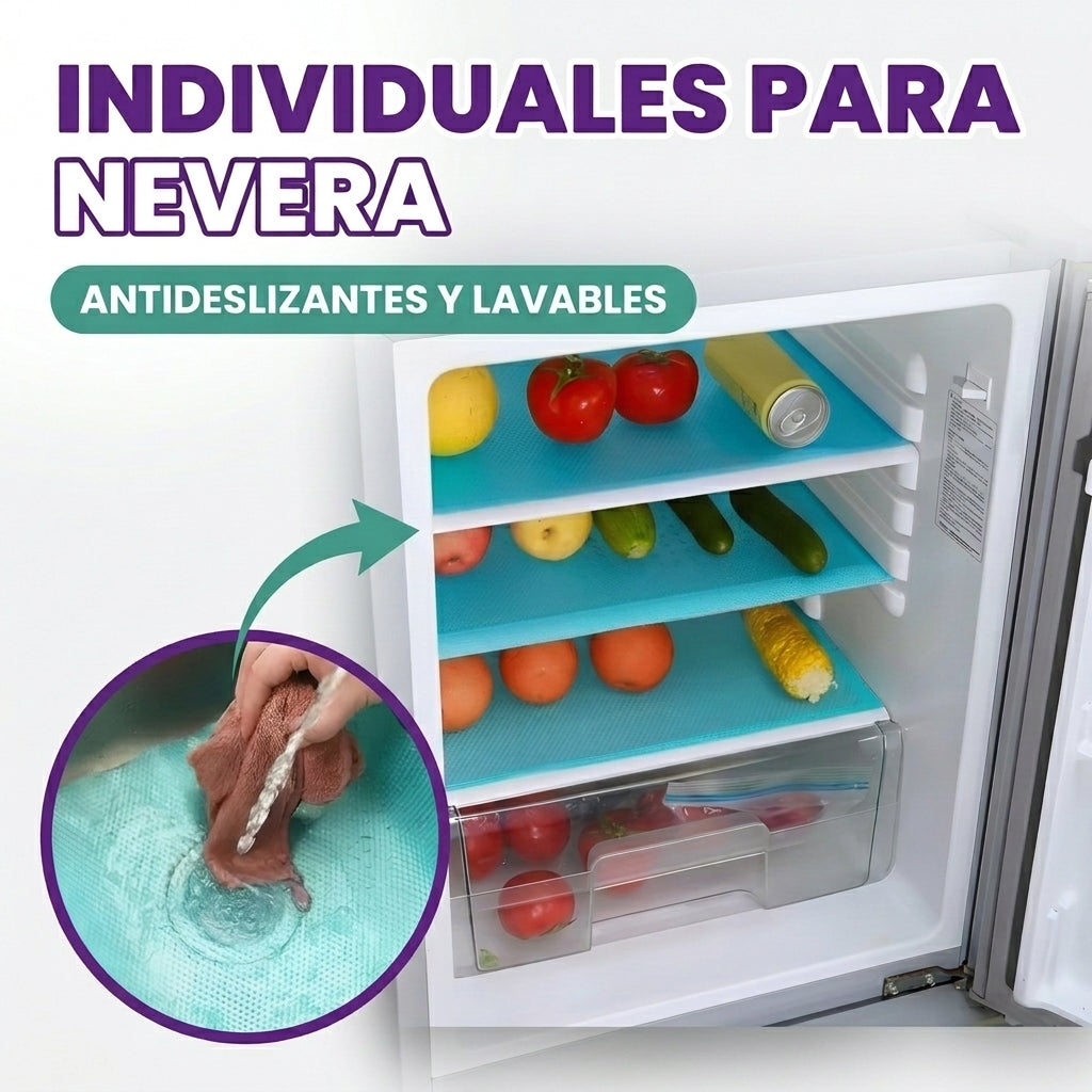 Individuales antideslizantes multiusos para nevera (pack de 4)