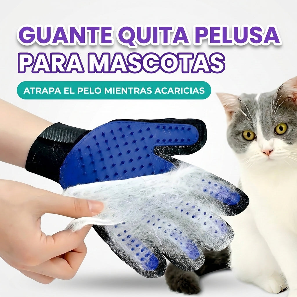 Guante quita pelusa para mascotas