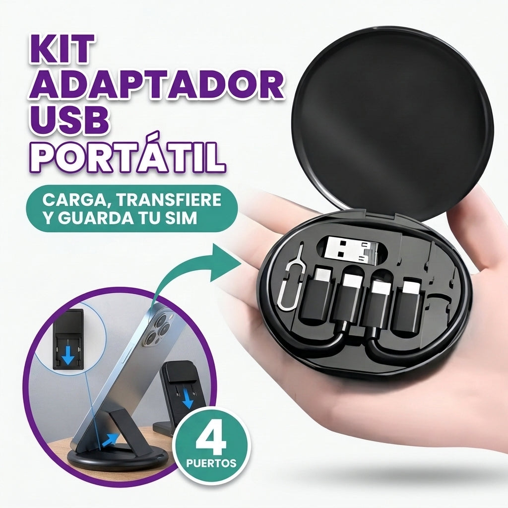 Kit de almacenamiento de tarjetas adaptadoras USB