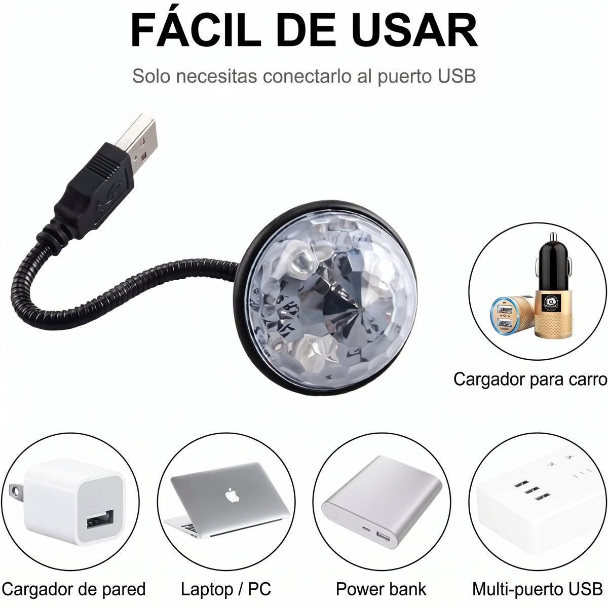 Mini lampara de luz RGB por USB