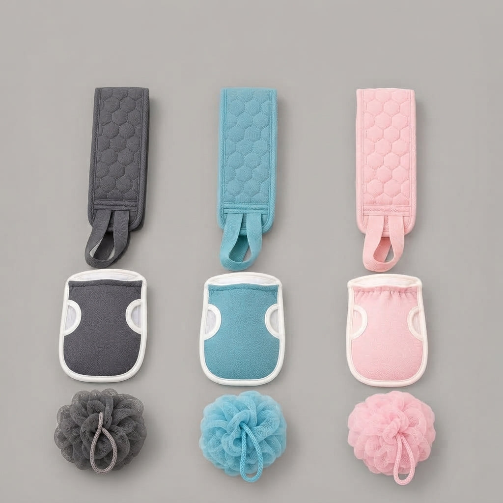 Juego de 3 accesorios exfoliantes