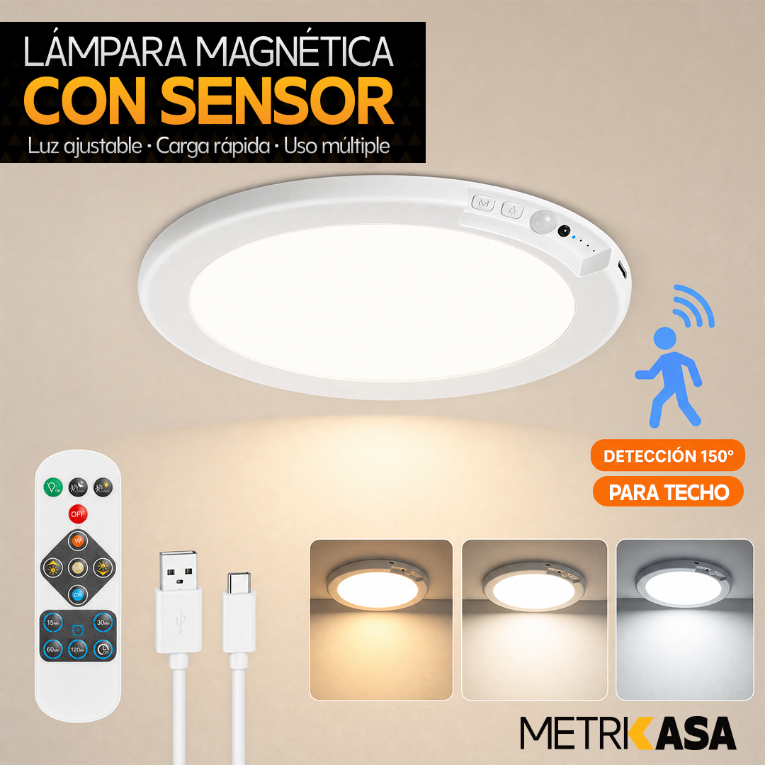 Lampara magnetica de 5W con sensor para techos Metrikasa