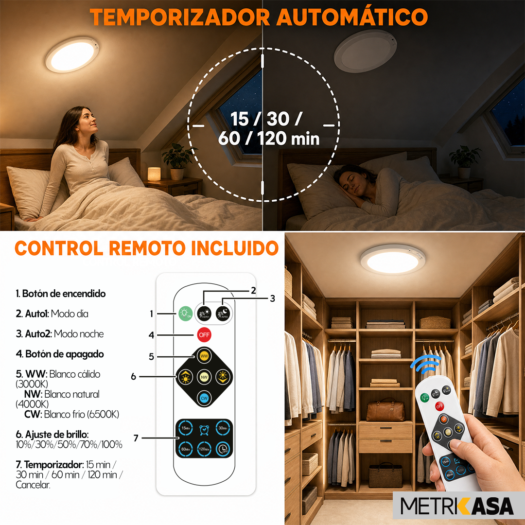 Lampara magnetica de 5W con sensor para techos Metrikasa