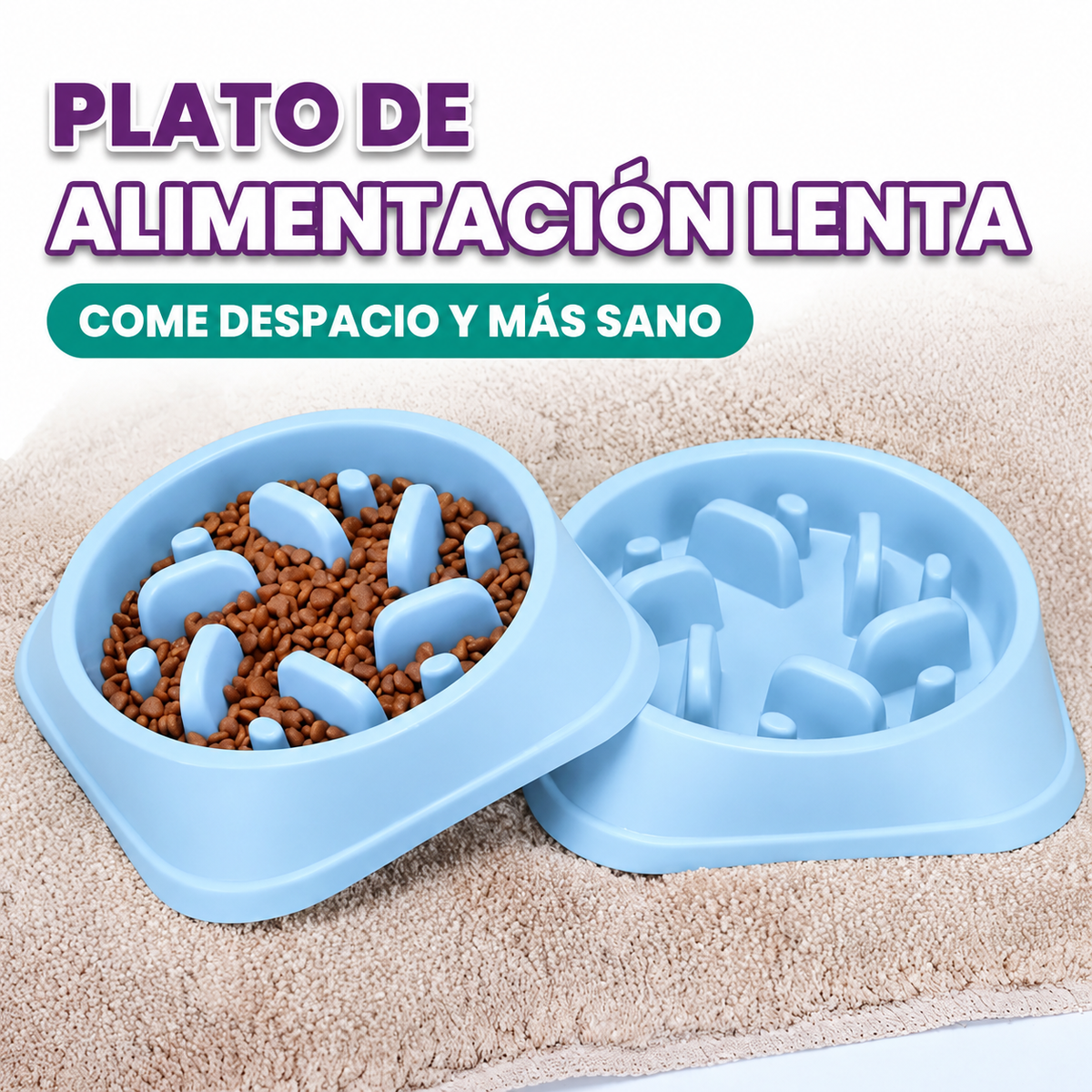Plato de alimentacion lenta para perros