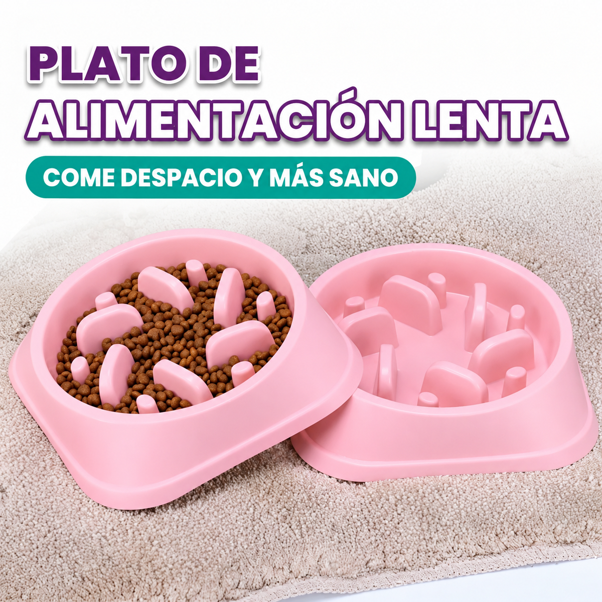 Plato de alimentacion lenta para perros
