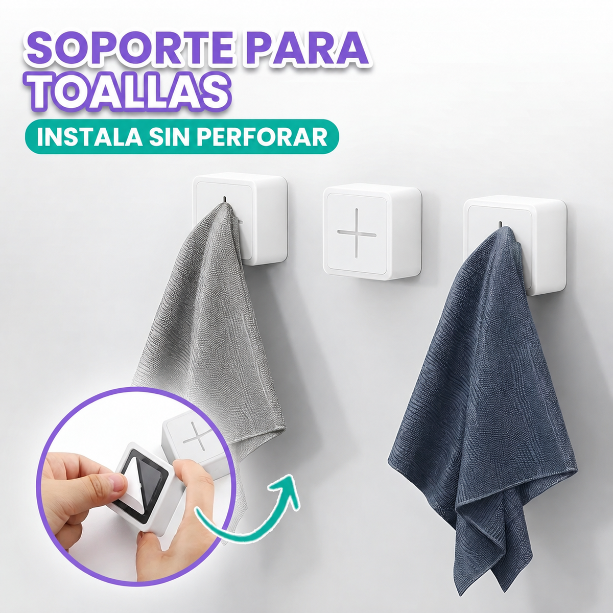 Soporte para toallas de baño (pack de 3)