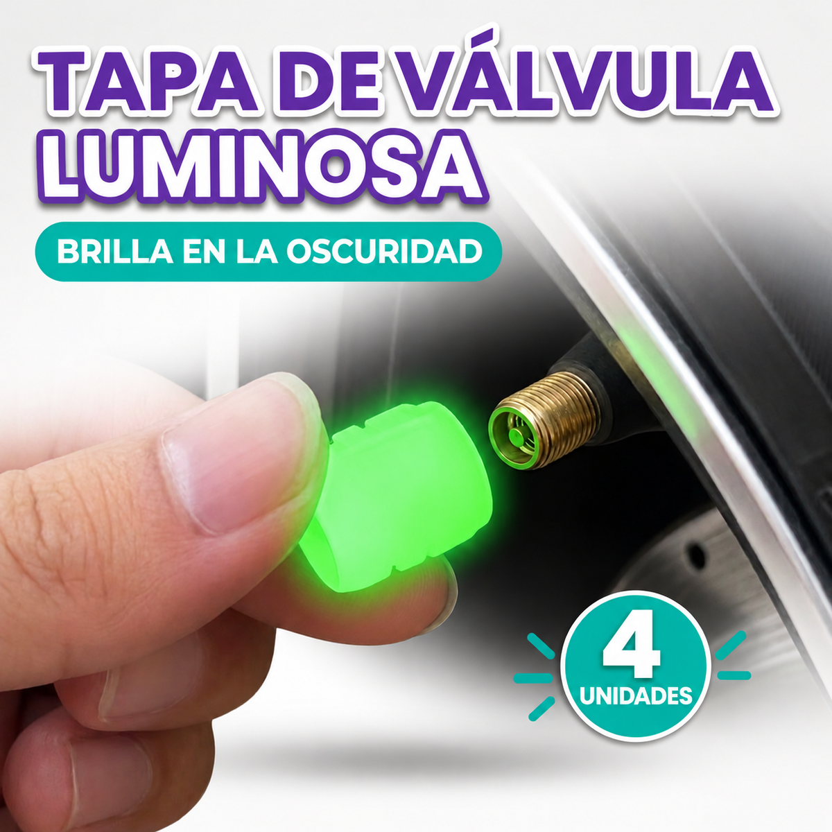 Tapa para valvula de caucho (pack de 4)