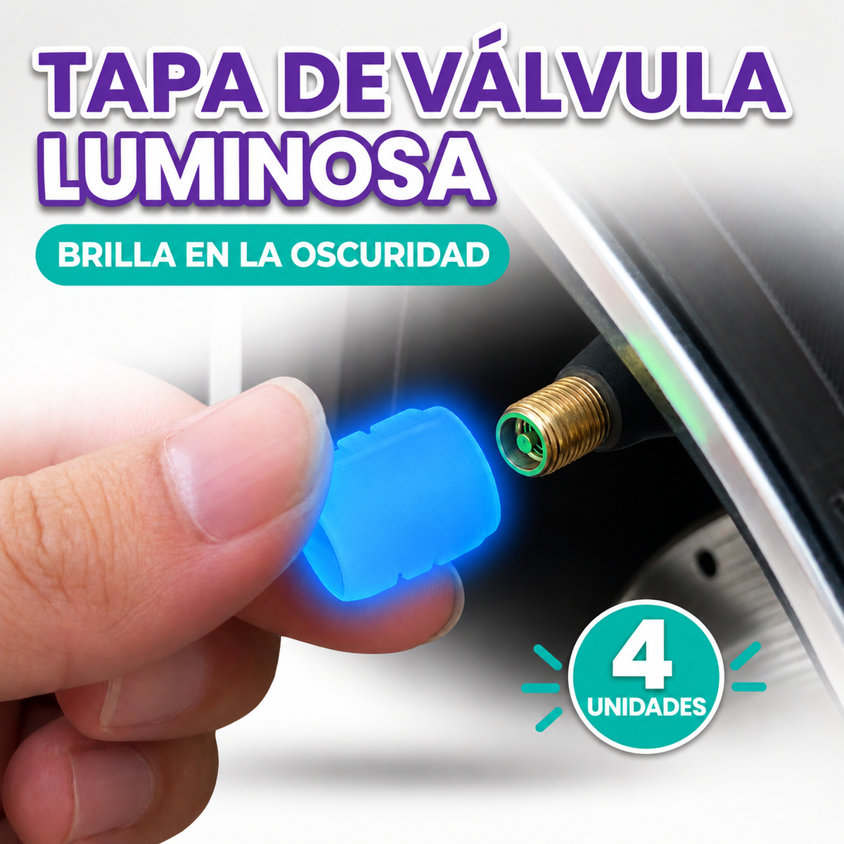 Tapa para valvula de caucho (pack de 4)
