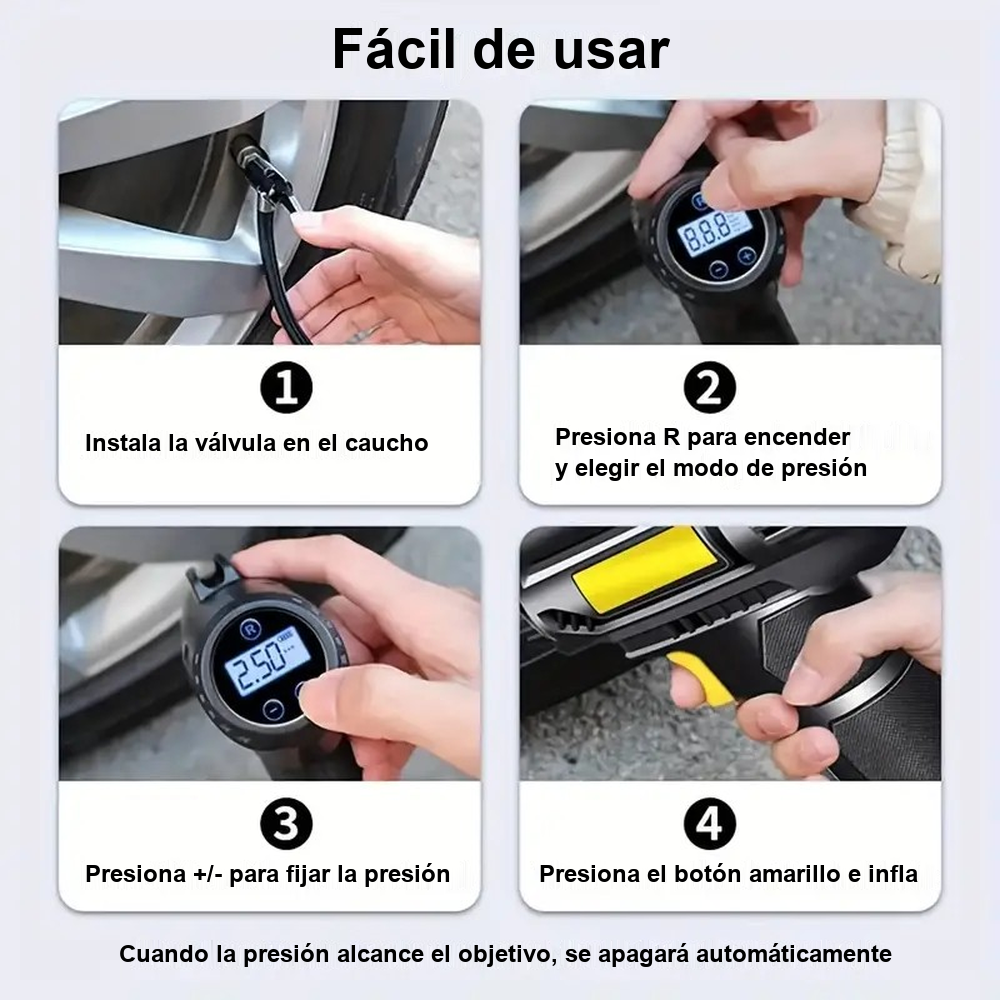 Inflador para cauchos