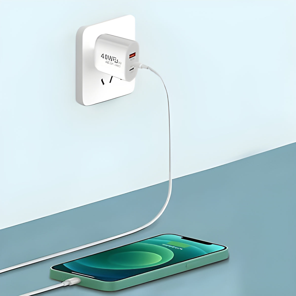 Cargador 3 USB de 40W – Detalle de calidad y acabado – NQLN Store