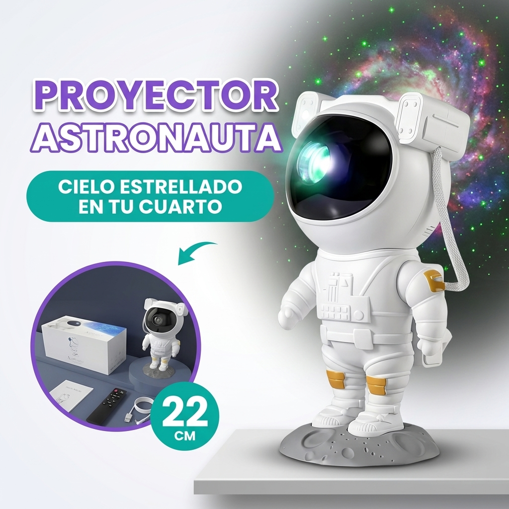 Proyector de luz nocturna 2 en 1 con forma de astronauta