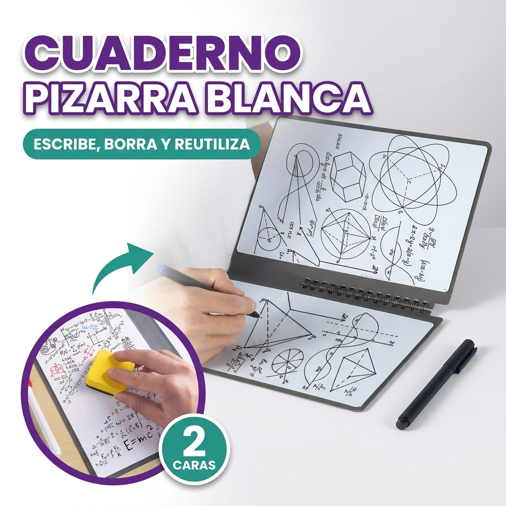 Cuaderno Pizarra Blanca De Borrado En Seco Pequeña