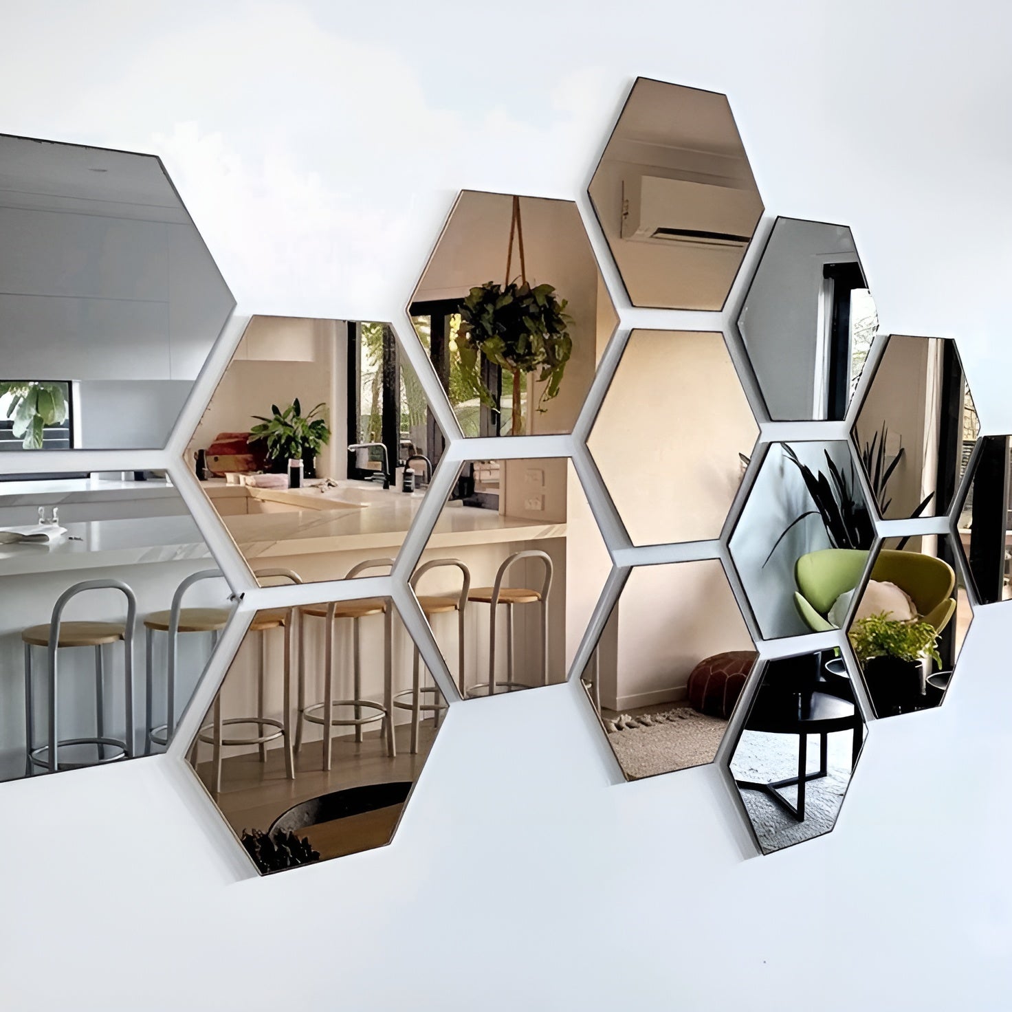 Espejo sin vidrio con forma hexagonal acrílica 3D (24 unidades) – Comprar al mejor precio en NQLN Store Venezuela