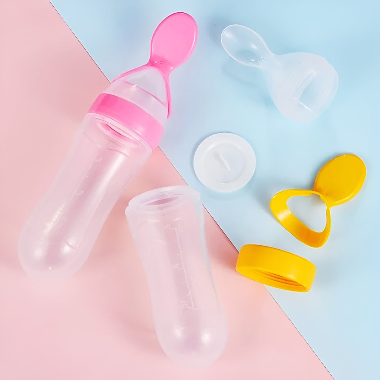 Botella de silicona con cuchara y cubierta  90ml – Tienda online NQLN Store Venezuela