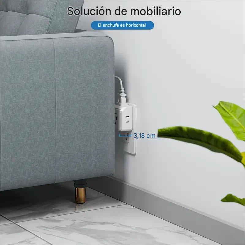 Adaptador de viaje portátil con divisor de 5 tomas de corriente PUJIMAX – Al mejor precio en NQLN Store Caracas y Margarita