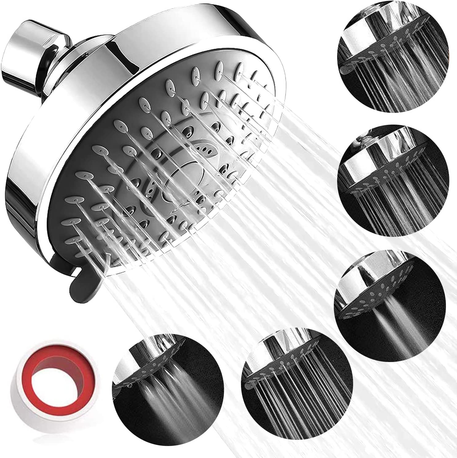 Ducha a Presion circular de 5 Tipos distintas de presion – Vista adicional – Disponible en NQLN Store Venezuela