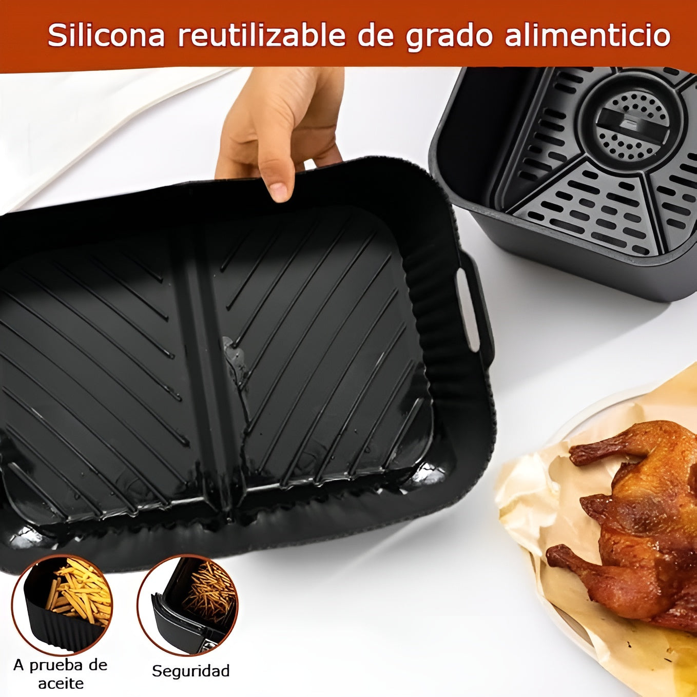 Bandeja Silicona Freidora de Aire – Vista de cerca del producto – NQLN Store