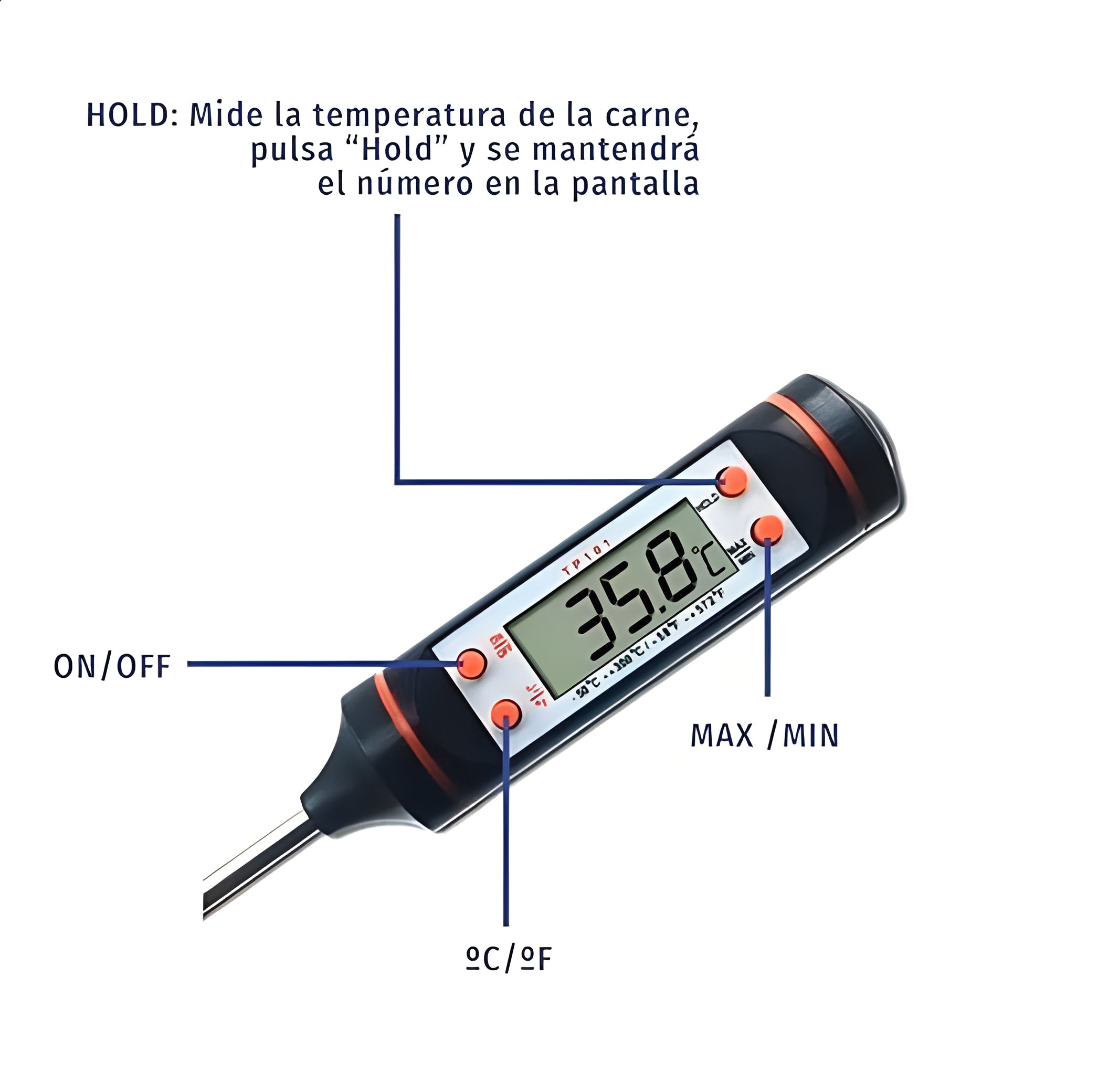 Termometro para comida – Detalle de calidad y acabado – NQLN Store