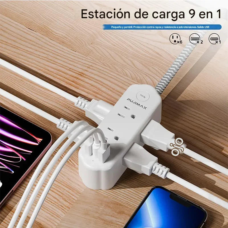Regleta de alimentacion de 9 puertos PUJIMAX – Comprar online en NQLN Store Venezuela con envío a todo el país