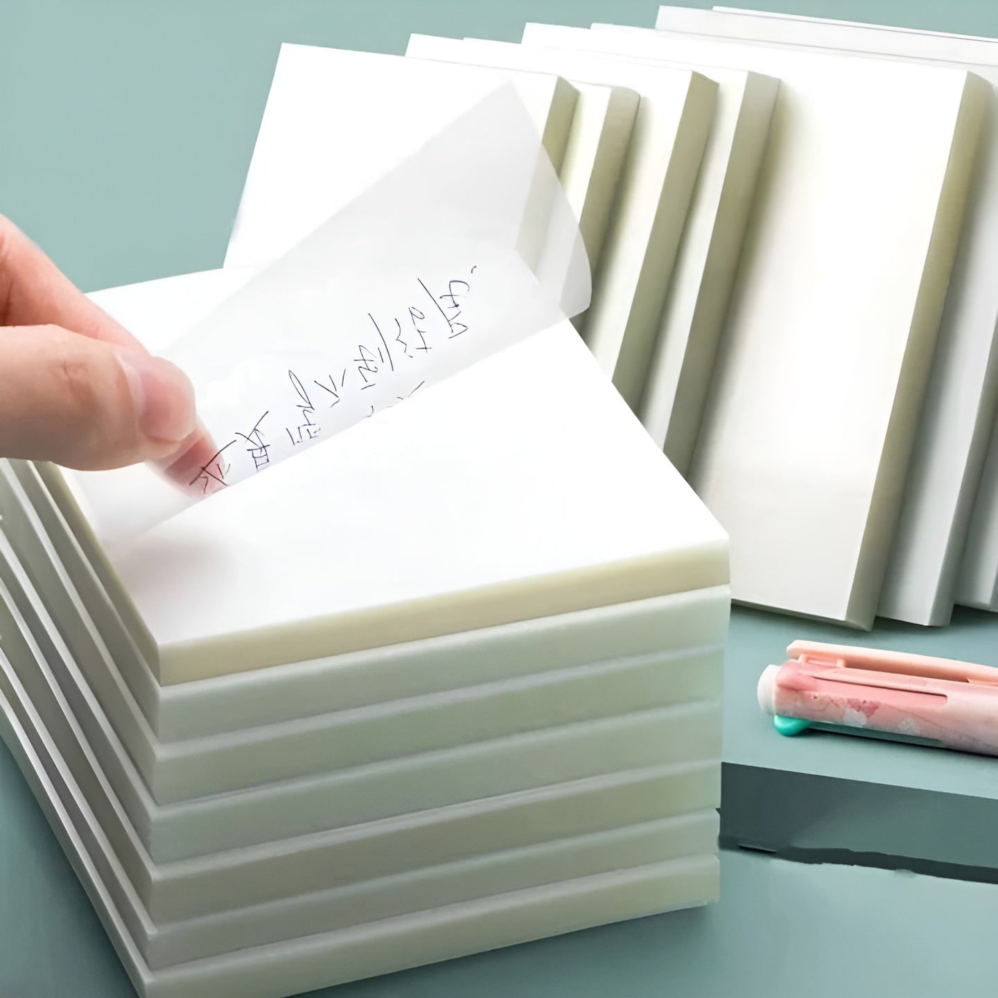 Notas adhesivas transparentes – Vista detalle del producto – NQLN Store