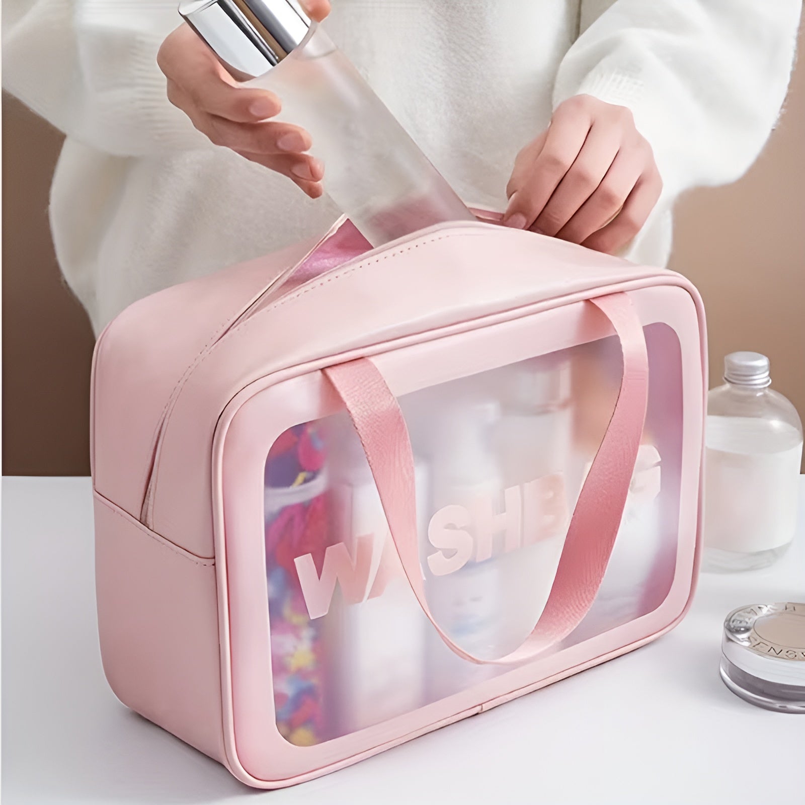 Organizador bolso de cosmeticos (Set de 3) – Detalle de calidad y acabado – NQLN Store