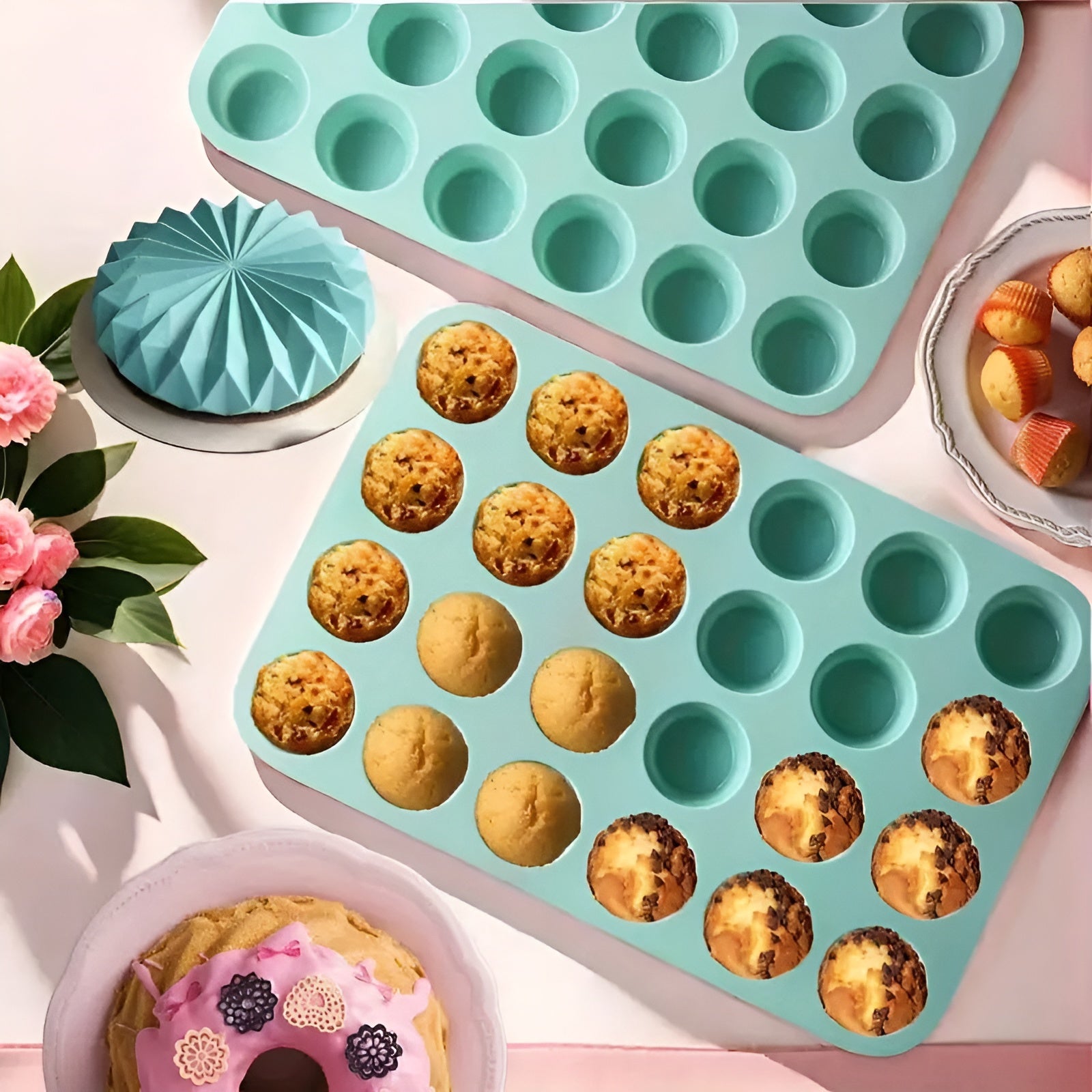 Bandeja de silicona para cupcakes – NQLN Store Venezuela, tienda online con envío a todo el país