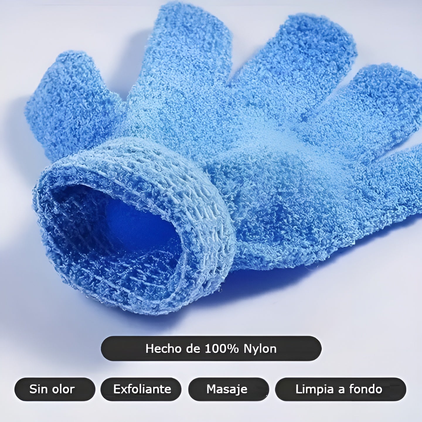 Guante de baño exfoliantes para ducha – Vista de cerca del producto – NQLN Store