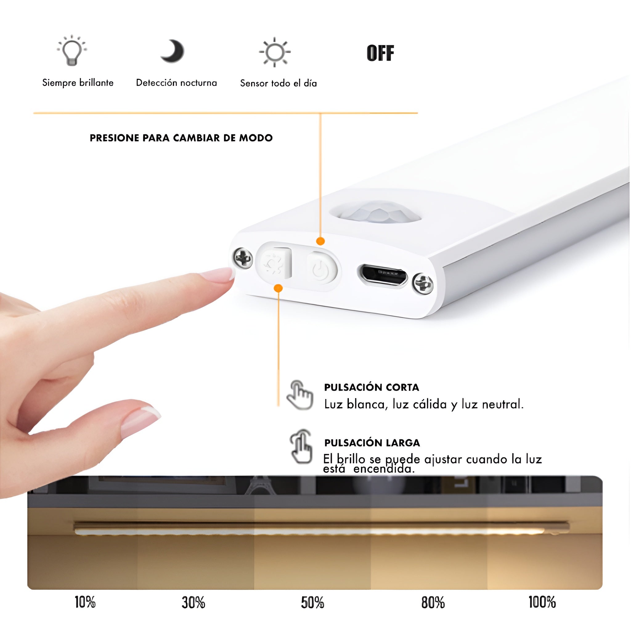 Lampara Rectangular con Sensor de Movimiento Recargable – Al mejor precio en NQLN Store Caracas y Margarita