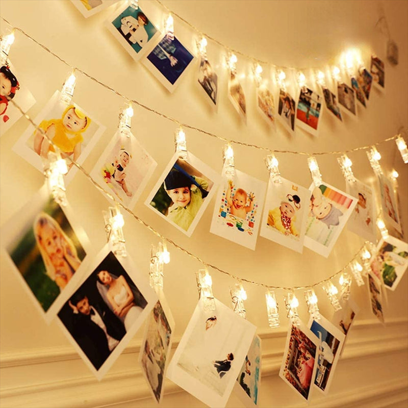 Cadena de Luces con Ganchos para Fotos – Vista de cerca del producto – NQLN Store