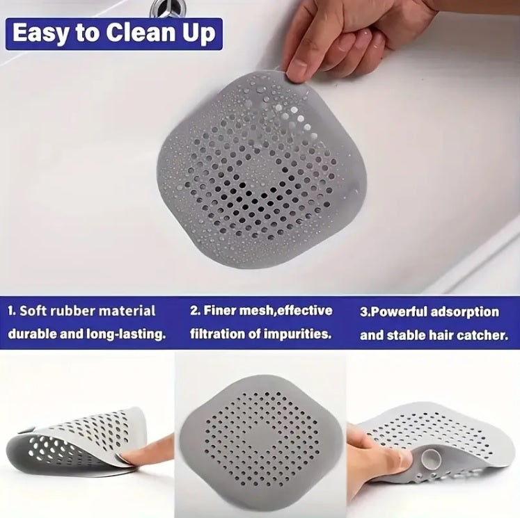 Tapon multifuncional cuadrado para drenaje (Pack de 2) para pelo y ducha – Vista de cerca del producto – NQLN Store