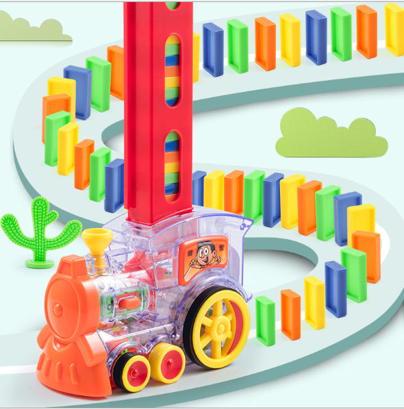 Juego de 80 bloques de tren Domino para niños – Vista detalle del producto – NQLN Store