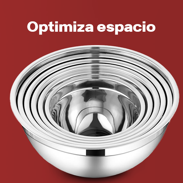 Set de bowls inoxidables Vauli (6 unidades) – Detalle de calidad y acabado – NQLN Store