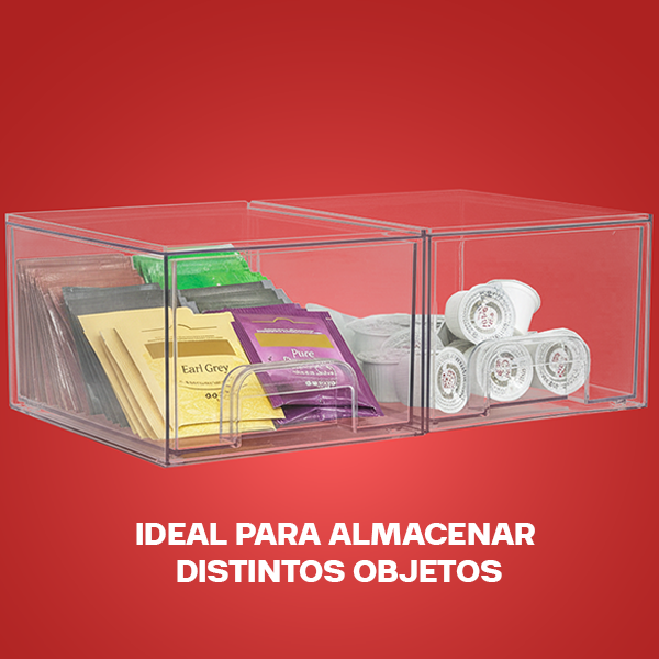 Set de cajas acrilicas Vauli (2 unidades) – Vista de cerca del producto – NQLN Store