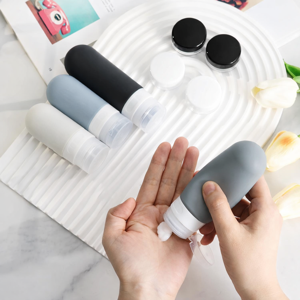 Botellas de silicona de viaje para aseo Personal (16 unidades set)
