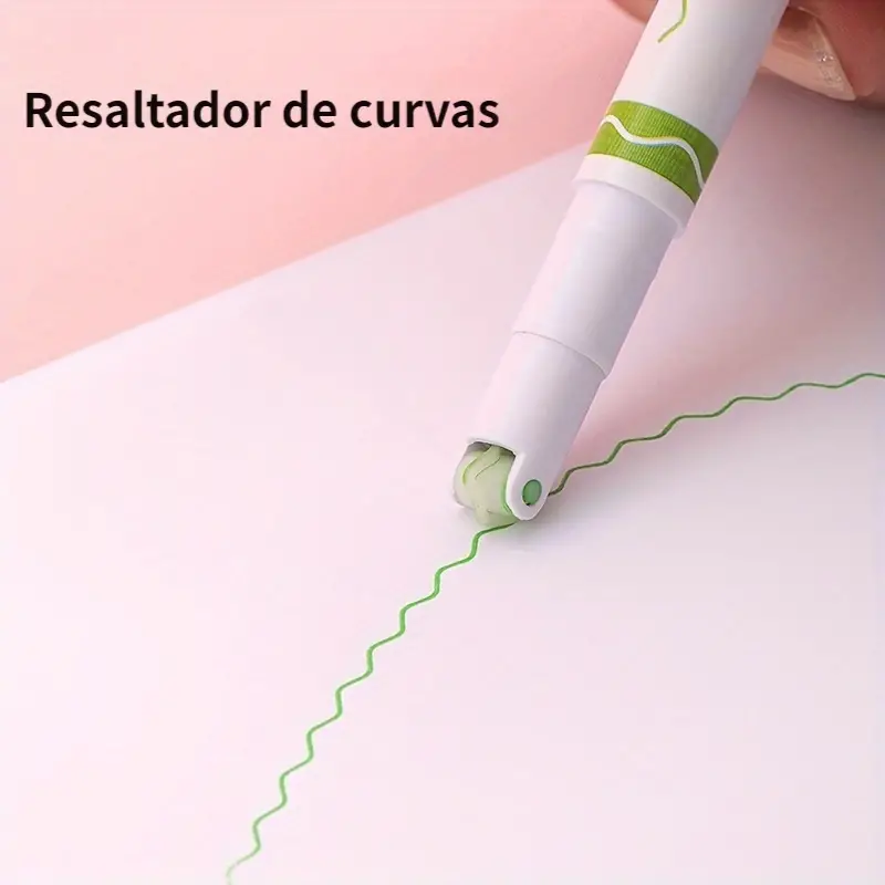 Juego de 6 boligrafos resaltadores curvos – Vista de cerca del producto – NQLN Store