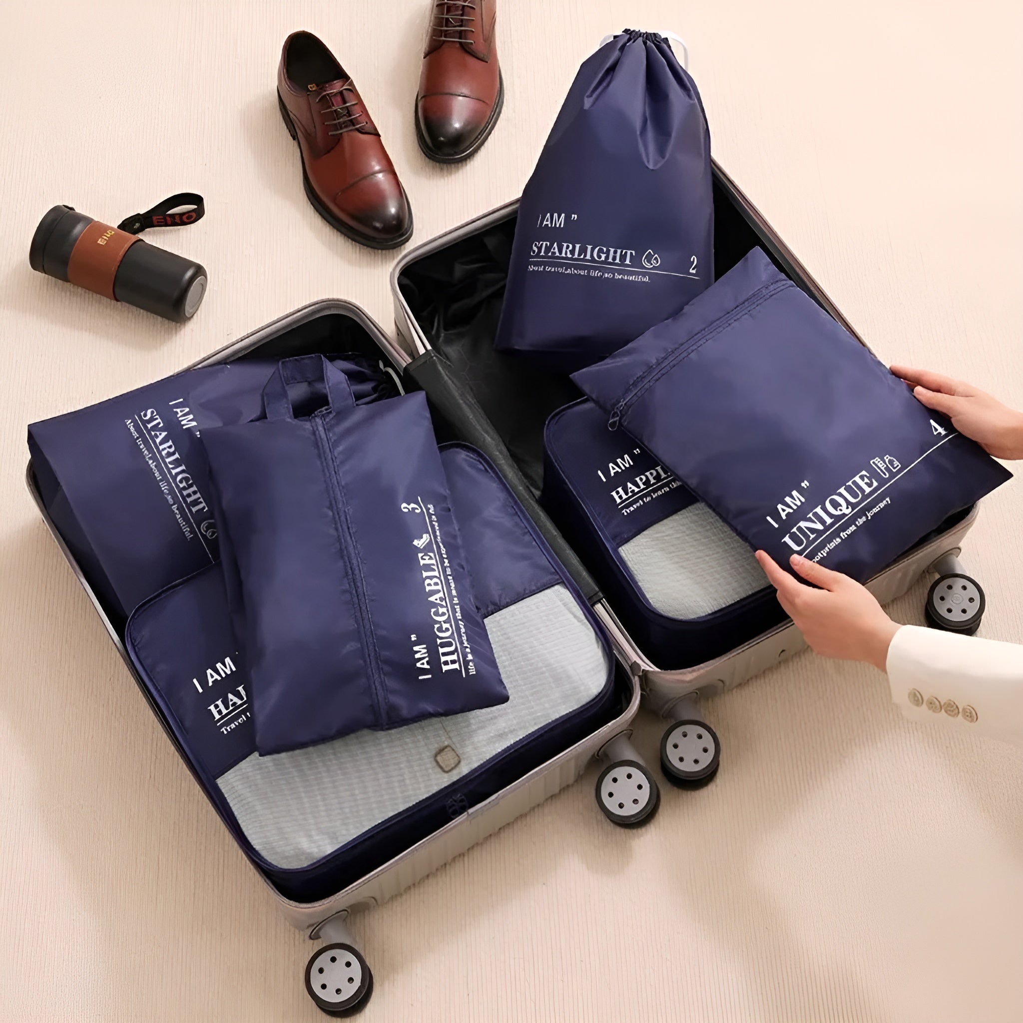Set de bolsas de viaje para organización en maleta (Pack de 6) – Tienda online NQLN Store Venezuela