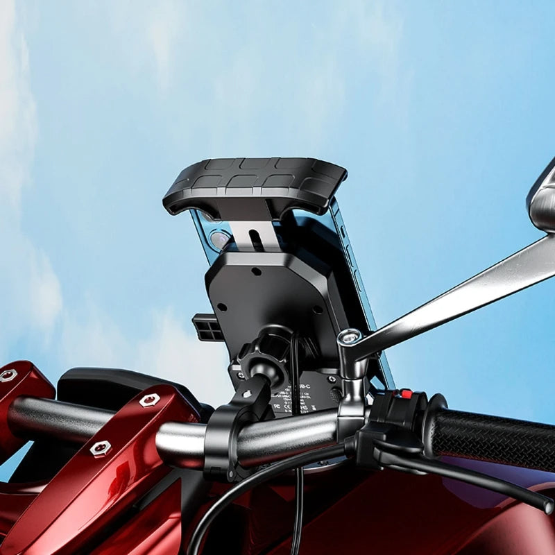 Soporte para teléfono de motocicleta con cargador inalámbrico Qi de 15 W – Disponible en Caracas y Margarita – NQLN Store