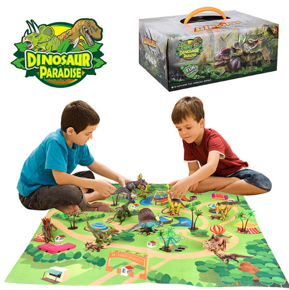 Kit de dinosaurios con alfombra – Detalle y presentación – NQLN Store Venezuela