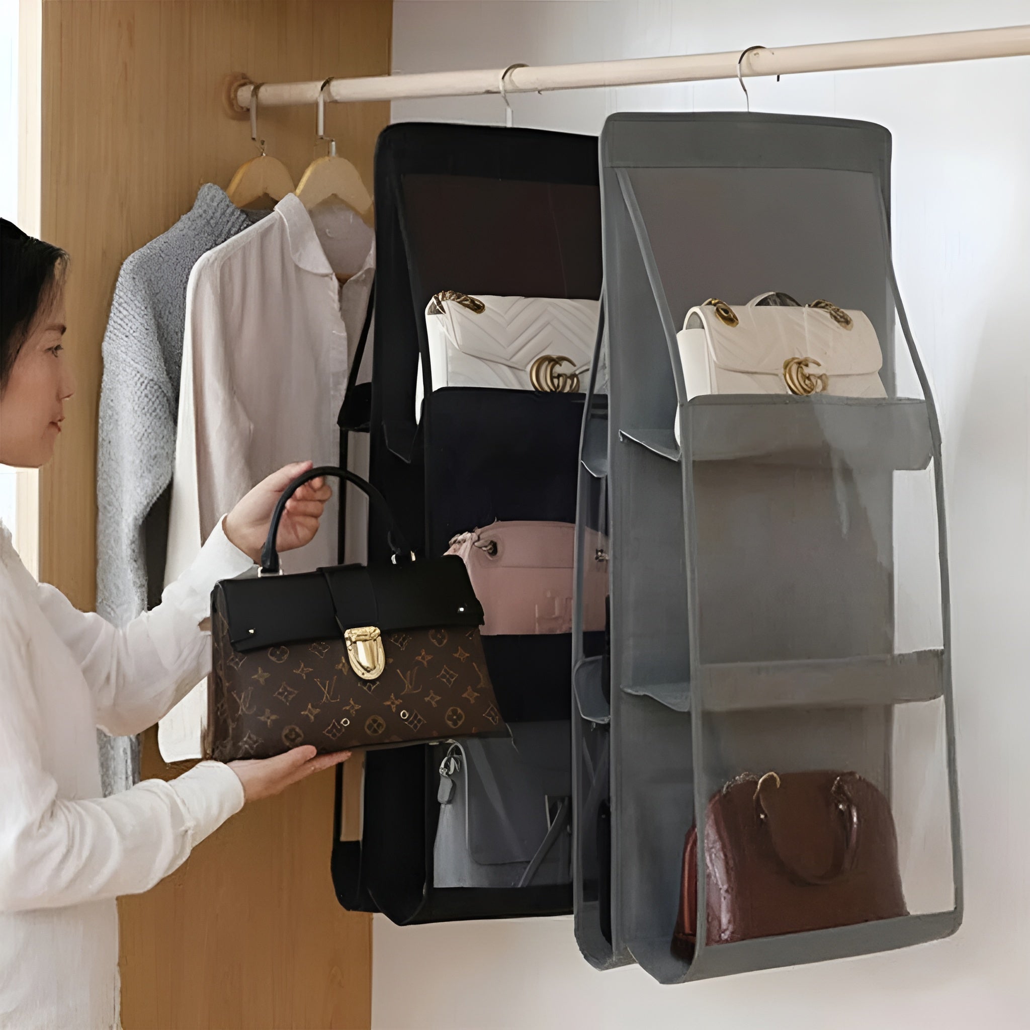 Organizador colgante para carteras de 3 niveles – Tienda online NQLN Store Venezuela