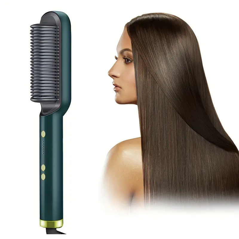 Plancha de cabello combinada 2 en 1 con peine de calor medio para pelo – Vista adicional – Disponible en NQLN Store Venezuela