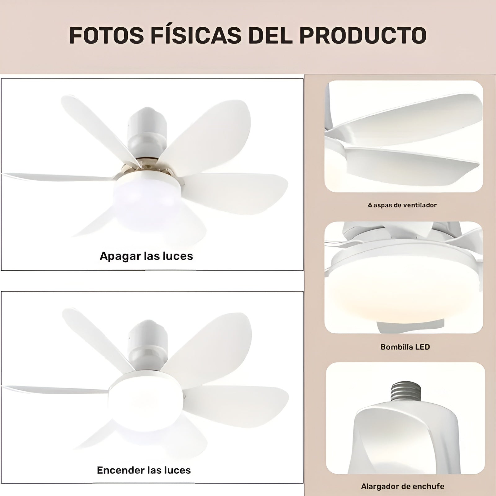 Ventilador de luz con control remoto – Envío a toda Venezuela – NQLN Store