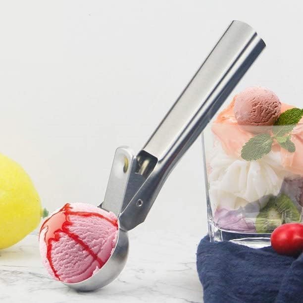 Cuchara para helado de acero inoxidable con gatillo – Vista detalle del producto – NQLN Store
